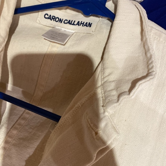 Caron Callahan / Fincher jumpsuit ivory cream denim flight suit large L - Picture 9 of 11